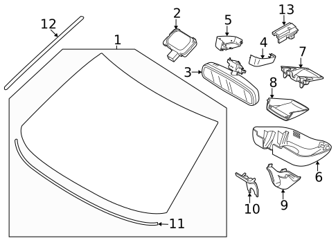 Glass - Windshield for 2011 Volvo XC70 #0