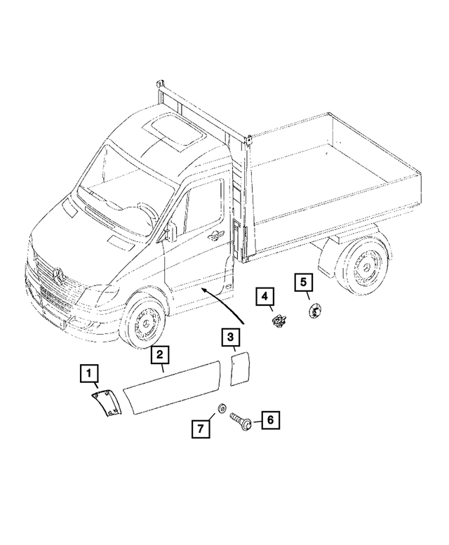 1RP86XDVAA - Exterior Ornamentation: Fender Molding, Right for Dodge: Sprinter 2500, Sprinter 3500 Image