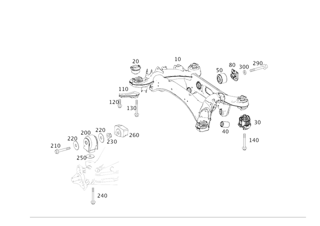 2133509300 - Rear Axle: Rear Axle Carrier for Mercedes-Benz: C350e, C400, C450 AMG, C63 AMG, E300, E350, GLC300 Image image