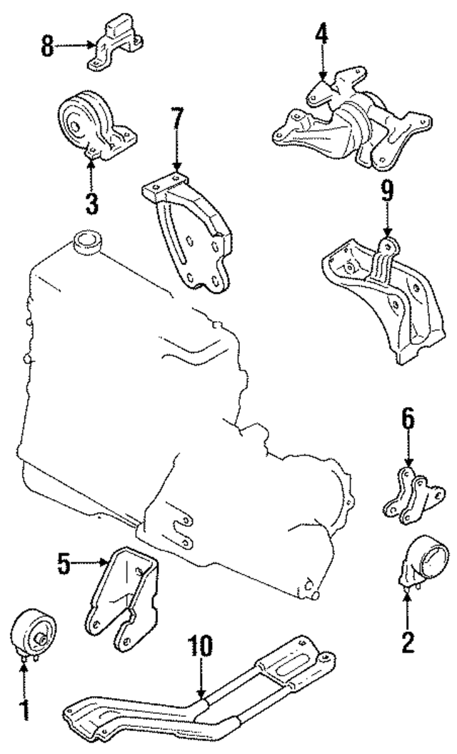 F4CZ6038C - Engine: Mount for Ford: Escort | Mercury: Tracer Image