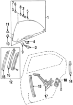 6810350120 - Body: Door Glass for Lexus: LS400 Image