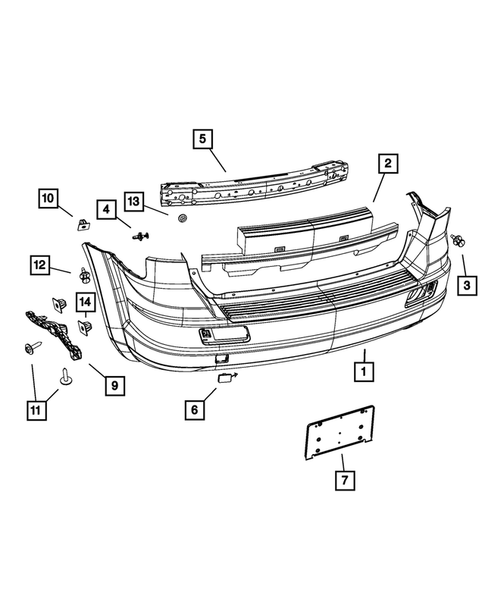 Rear Bumper and Fascia for 2010 Dodge Journey #0