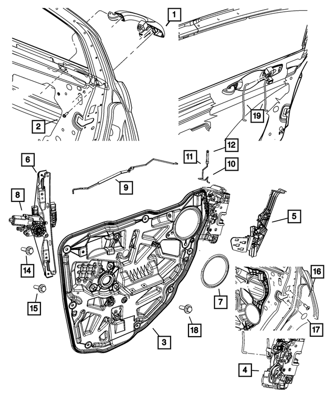 XU82AXRAD - : Exterior Door Handle, Right for Mopar Image