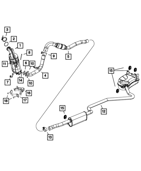 Exhaust System for 2017 Dodge Journey #3