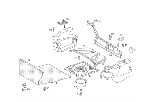 Luggage Compartment Covering for 1986 Mercedes-Benz 300E #2