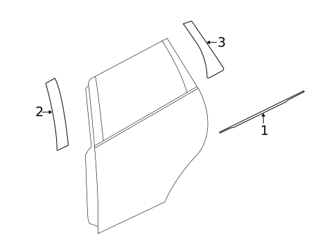 Exterior Trim - Rear Door for 2020 Mitsubishi Outlander Sport #0