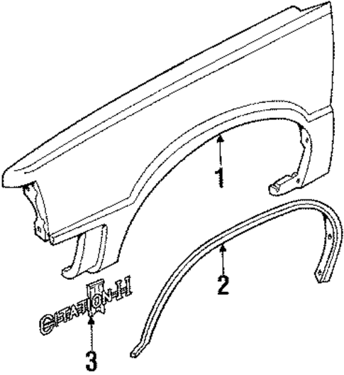 Fender & Components for 1985 Chevrolet Citation II #0