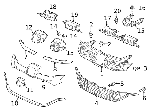 Grille & Components for 2015 Honda CR-V #0