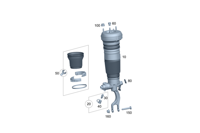2233207102 - Suspension: Air Spring Strut for Mercedes-Benz: 350SD Image image