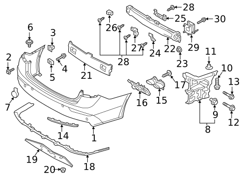 Bumper & Components - Rear for 2018 Genesis G80 #0