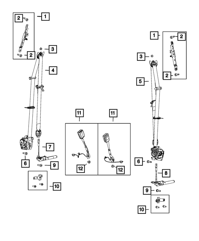 6YH851T5AE - : Front Seat Belt And Retractor for Mopar Image