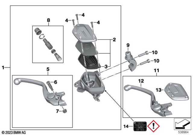 32727105711 - Steering: Handbrake Lever -  for BMW-Motorrad Image image