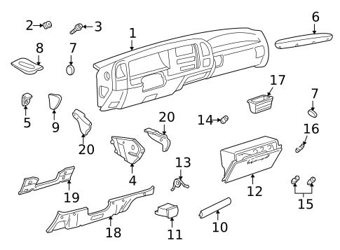 Instrument Panel Components for 1995 Chevrolet K1500 Pickup #0