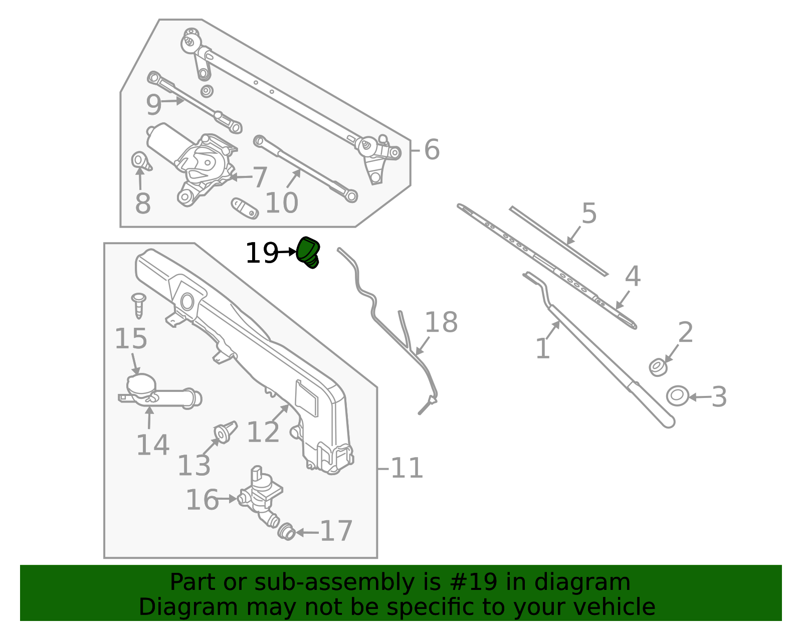 2009-2021 Nissan Washer Nozzle - Left 28933-ZL00A | Parts for Nissans