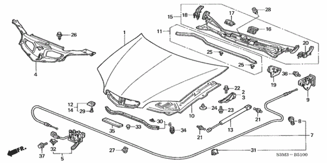 Hood for 2001 Acura CL #0