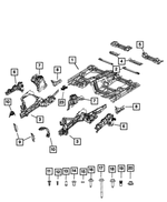 68438751AC - Body Sheet Metal Except Doors: Front Seat Crossmember, Left for Jeep: Grand Cherokee, Grand Cherokee L Image