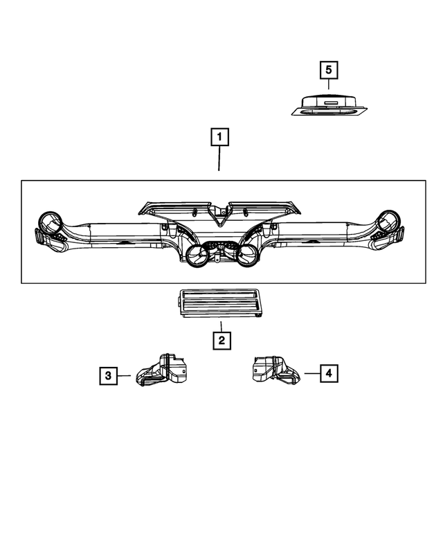 68080789AA - Air Conditioners and Heaters: Center Distribution Duct for Mopar Image