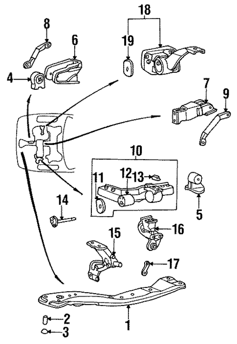Engine & Trans Mounting for 1995 Hyundai Sonata #0