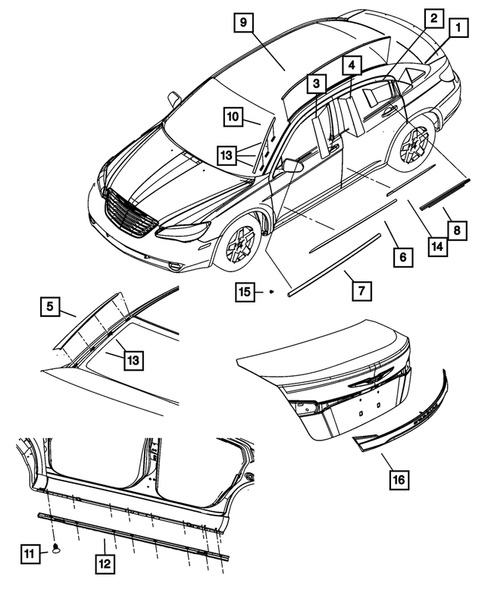 Moldings and Ornamentation for 2011 Chrysler 200 #0