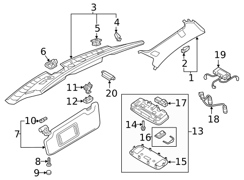 Interior Trim - Roof for 2023 Audi A5 Quattro #1