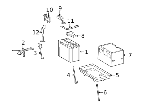 Battery & Related Components for 2007 Lexus LS460 #0