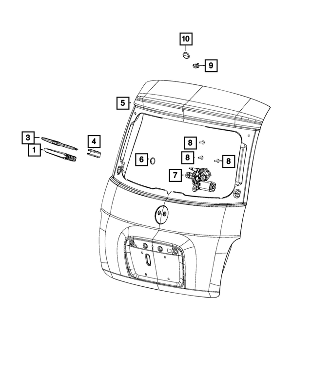 WBR00014AB - : Rear Wiper Blade for Mopar Image