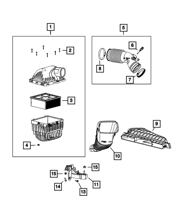 68321027AA - Fuel and Accelerator Pedal: Air Inlet Duct for Mopar Image image
