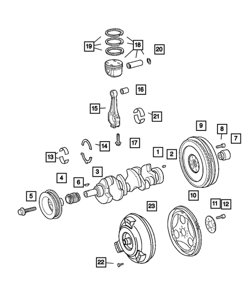 Crankshaft, Piston and Torque Converter for 2004 Chrysler Crossfire #0