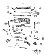 68362004AB - : Cowl Grille Drain, Right for Mopar Image