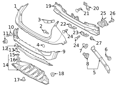 Bumper & Components - Rear for 2023 Kia Niro EV #0