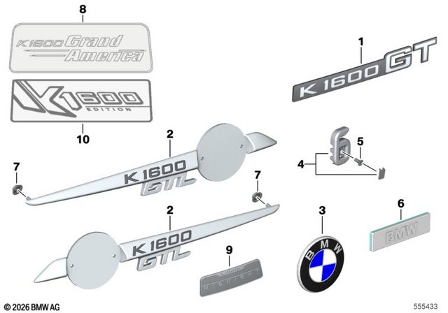 51148545115 - Body Equipment: Lettering Left - Gtl for BMW-Motorrad Image