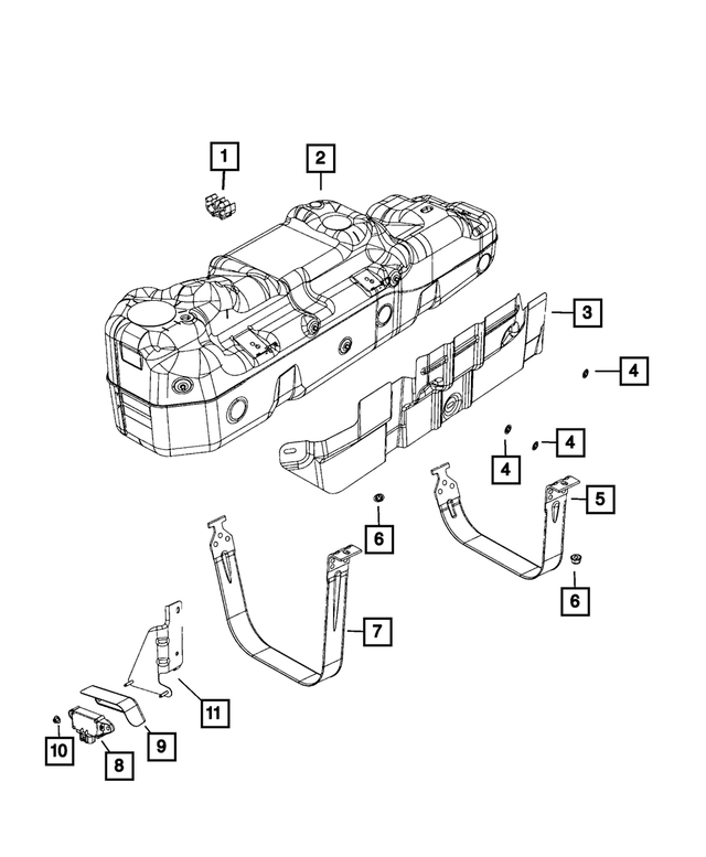 55398290AC - Fuel and Accelerator Pedal: Fuel Tank Heat Shield for Mopar Image