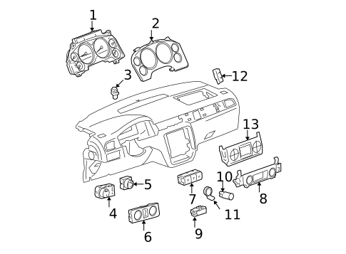 Cluster & Switches for 2008 Chevrolet Silverado 1500 #1