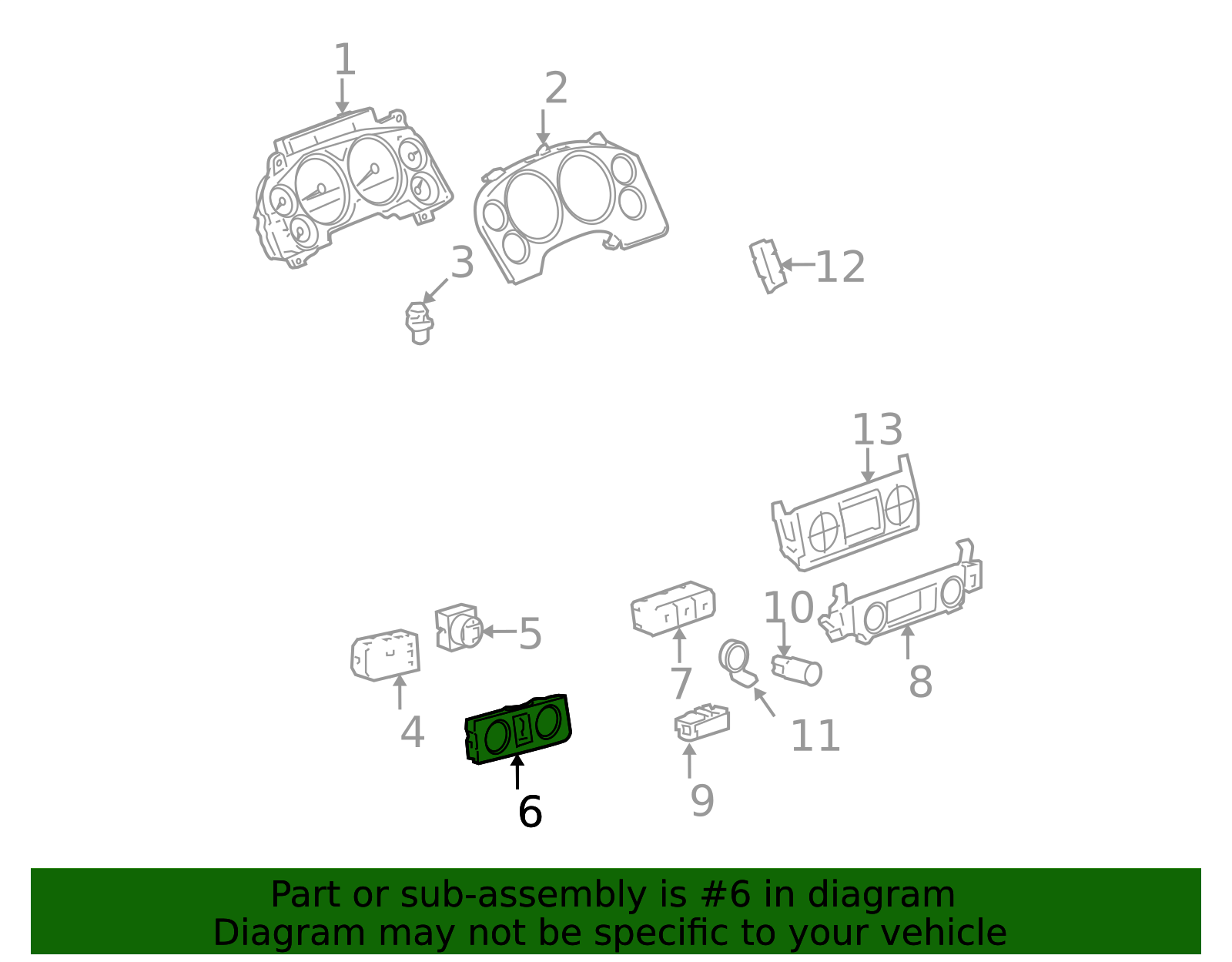 Ebony Head Lamp Switch Trim Plate 25810643 | OEM Parts Online