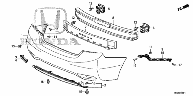 Rear Bumper ('13-) for 2013 Honda Civic #0