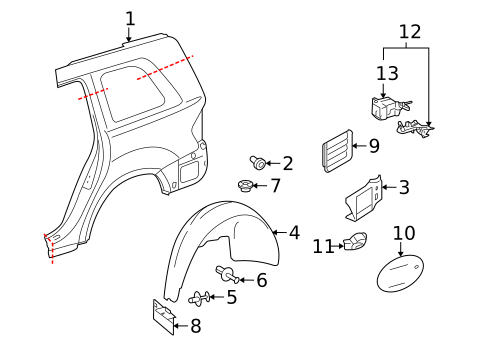 Fuel Door for 2010 Mercedes-Benz GL350 #0