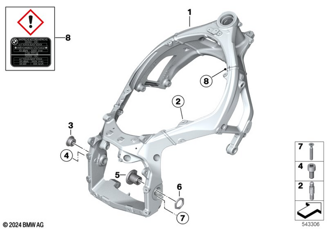 46517108339 - Frame and Mounting Parts: Main Frame with Vin -  for BMW-Motorrad Image image