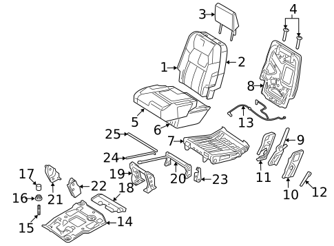 Rear Seat Components for 2008 Mercury Mountaineer #1