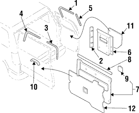 Interior Trim - Back Door for 1999 Acura SLX #0