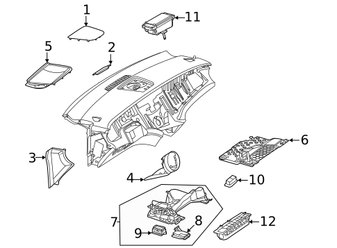 Instrument Panel Components for 2025 Mercedes-Benz EQS AMG #1