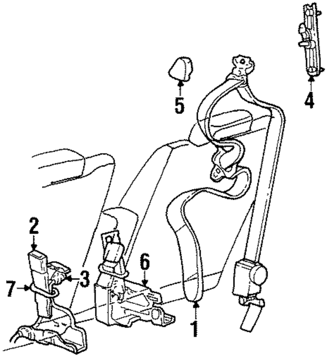 1W7Z54611B08AAE - : Seat Belt Lap And Shoulder Belt for Ford Image