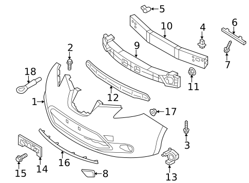 Bumper & Components - Front for 2017 Nissan LEAF #1