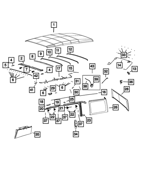 Roof for 2019 Jeep Wrangler #0