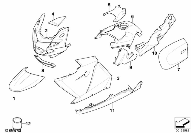 46637709601 - : Flap - Front Right - Silver for BMW-Motorrad Image