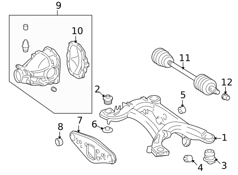 Axle & Differential for 2006 Mercedes-Benz CLS55 AMG #0