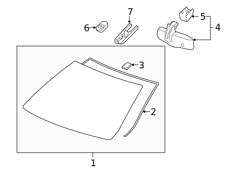 Glass - Windshield for 2000 Saturn LS #7