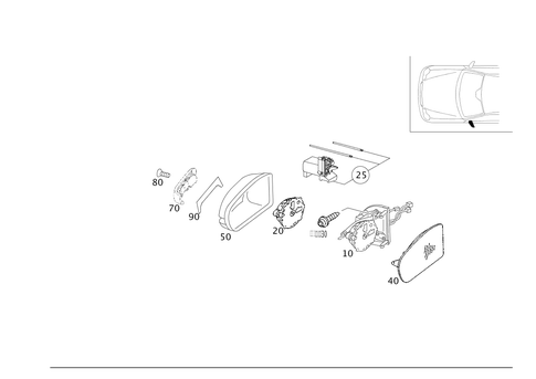 Outside Rear View Mirror, on the Left for 2002 Mercedes-Benz C230 #0