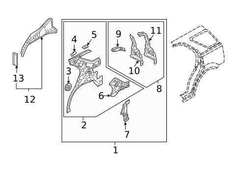Inner Structure for 2005 Kia Sorento #0