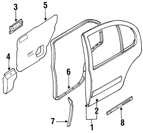 Door & Components for 1996 Nissan Maxima #1