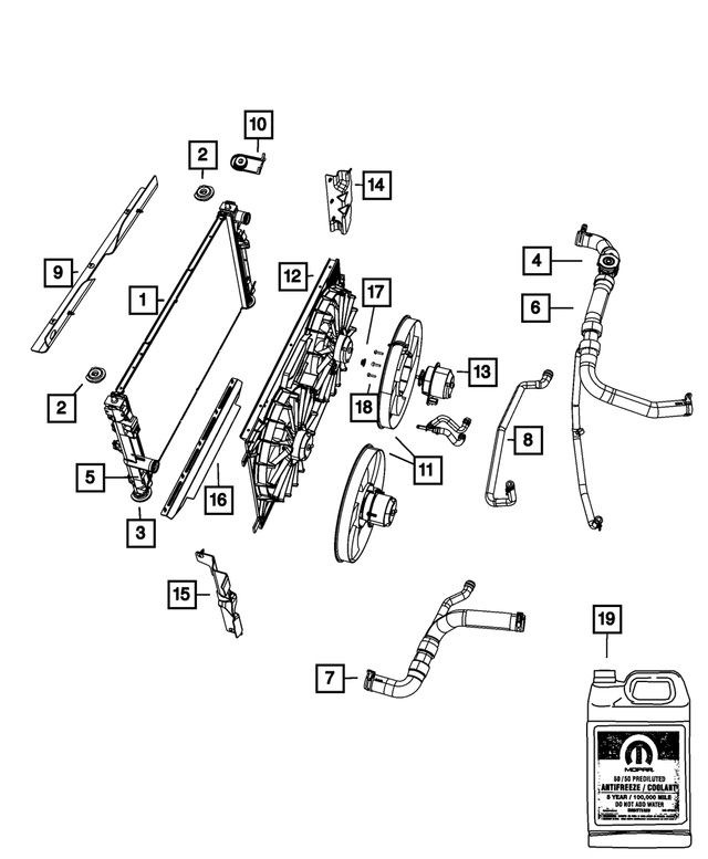 5058413AE - Cooling: Radiator Outlet Hose for Mopar Image